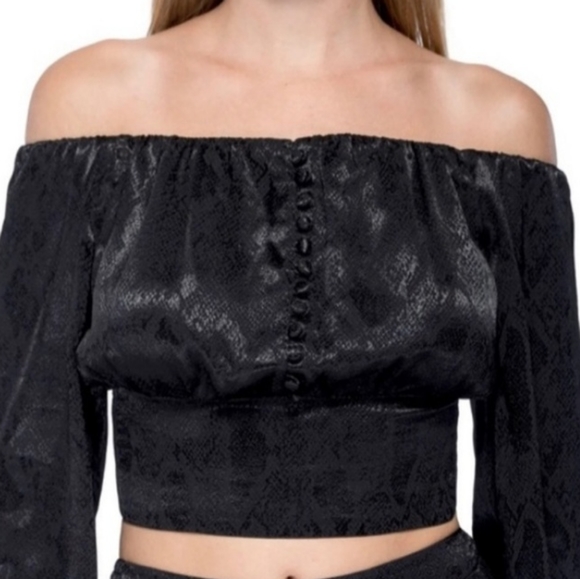 AFRM Small Black Off the Shoulder Top - Picture 3 of 5